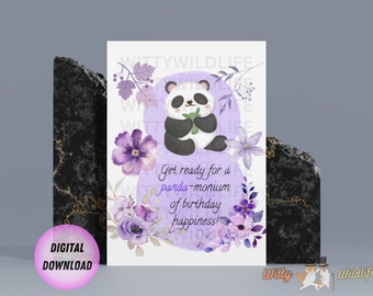 Happy Panda Birthday Card/digital Download/baby Panda Bear Birthday ...