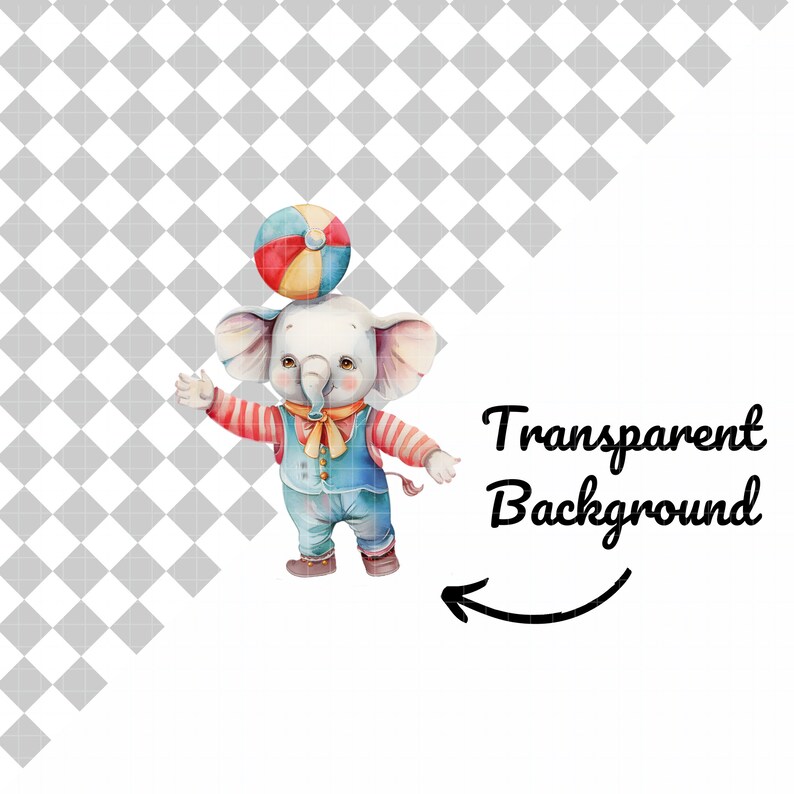 Circus Watercolor Clipart, Cute Animals Candy Color, Colorfull Nursery ...