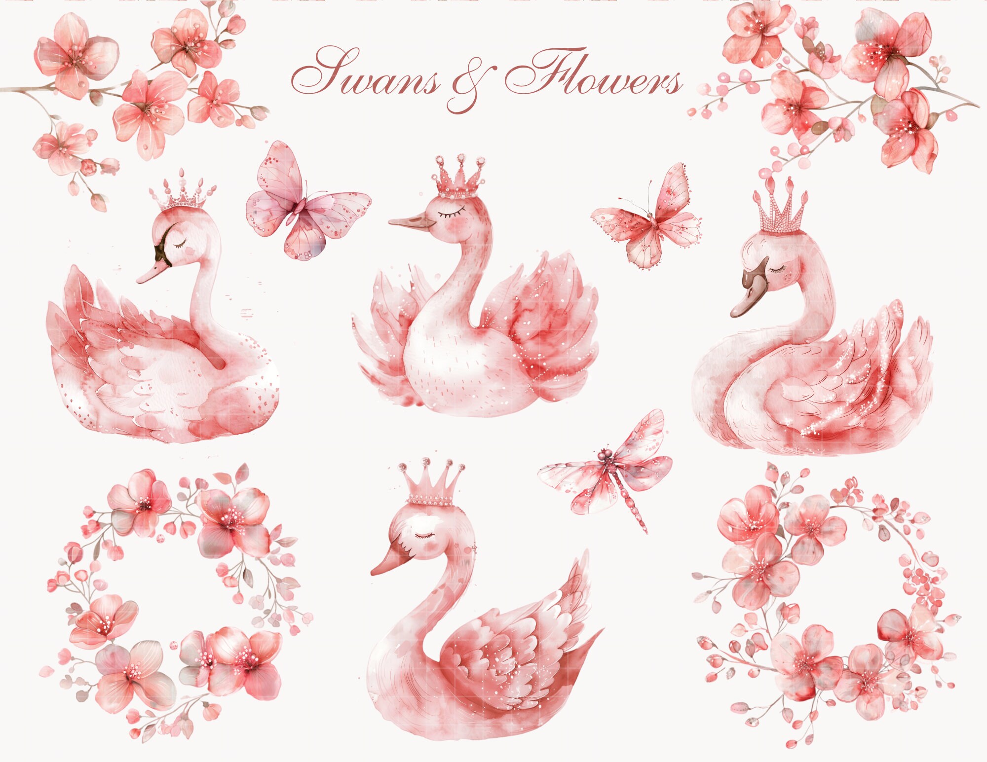 Cute Ballerina Clipart, Watercolor Ballet Clipart, Swan Lake Clipart ...