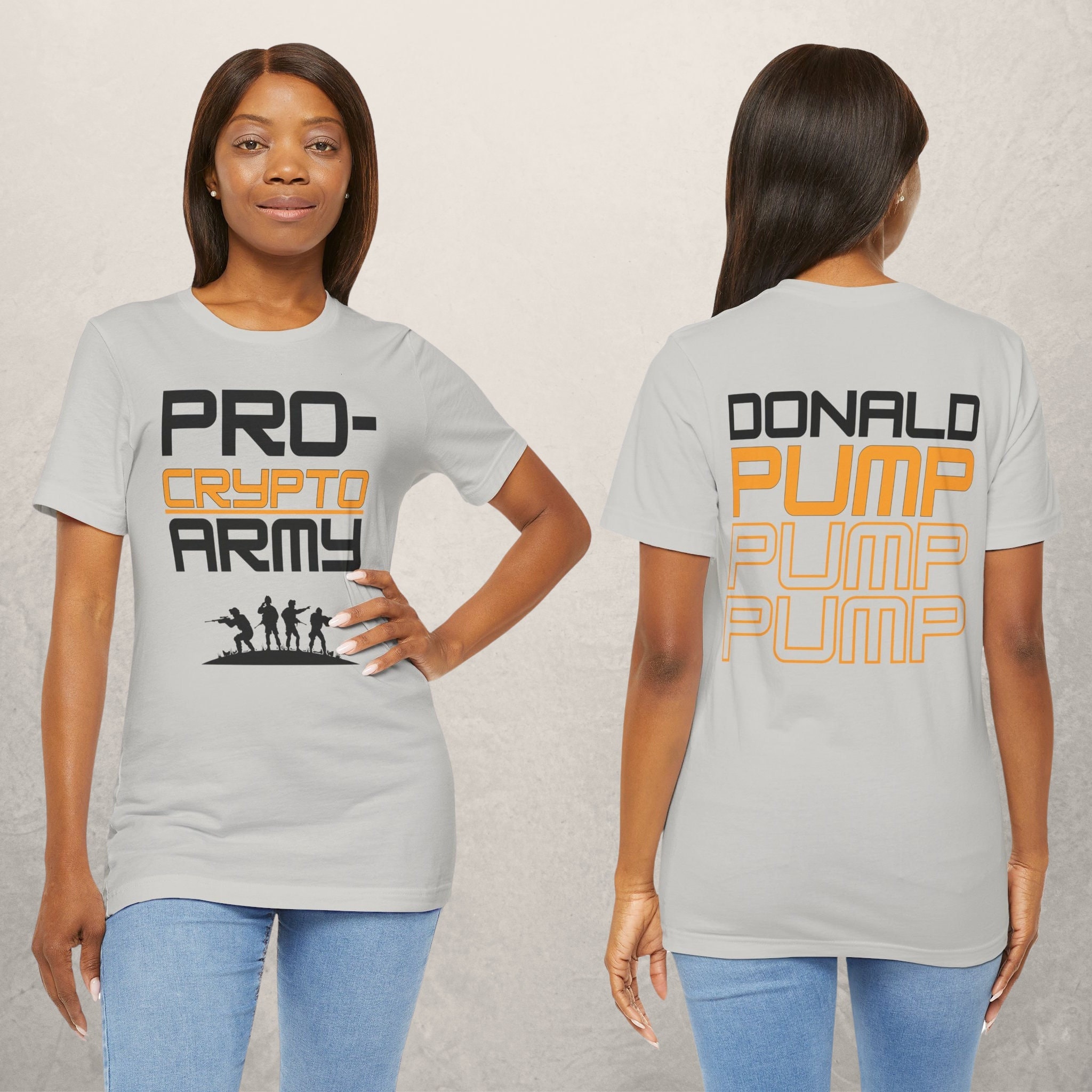 Pro-crypto Army Tee - Bella Canvas Short Sleeve, Donald Pump Shirt, Unisex  Crypto Support Apparel - Etsy