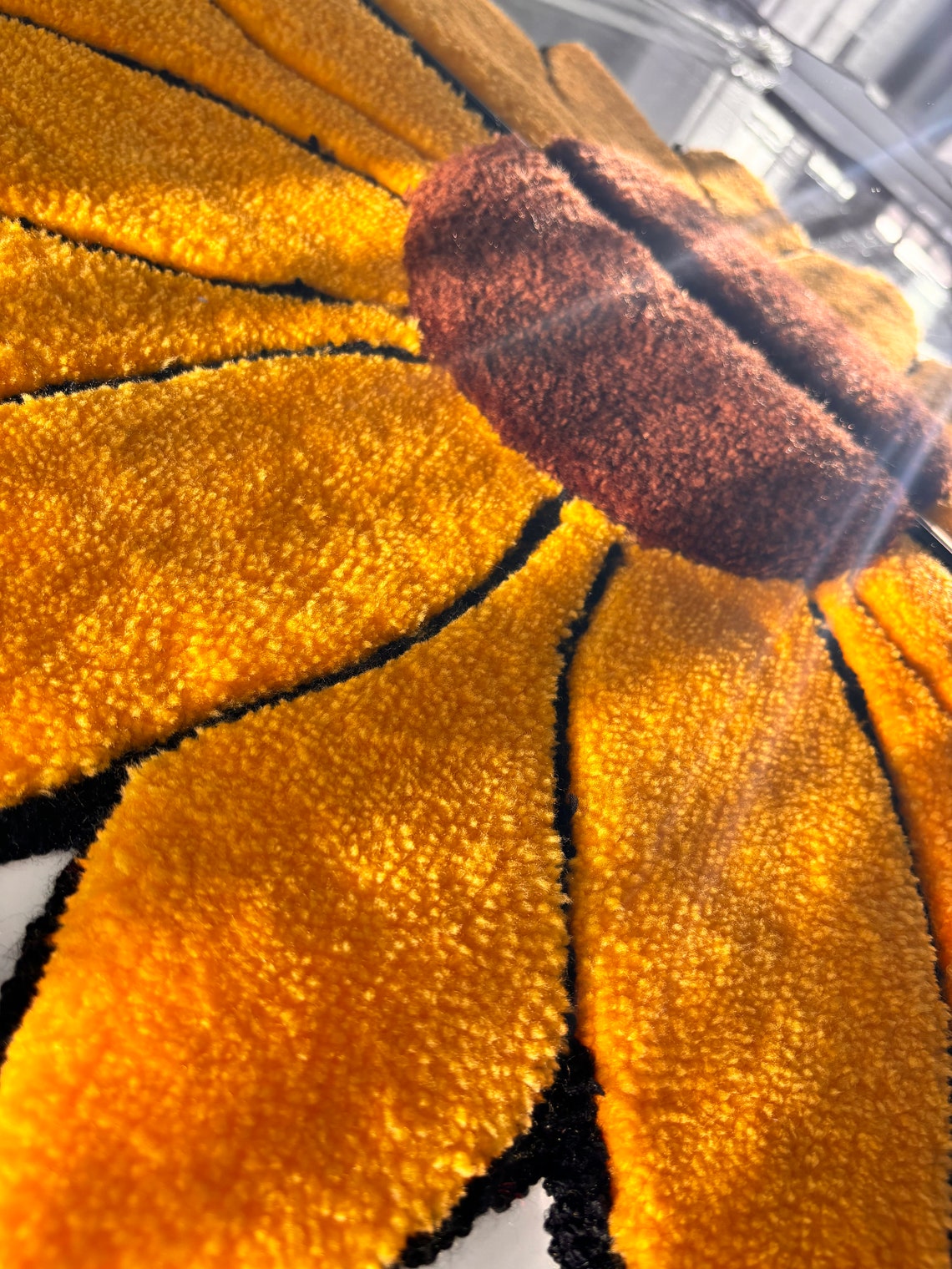 3D Sunflower Mirror Front Fluffy Handmade Tufted Rug - Etsy
