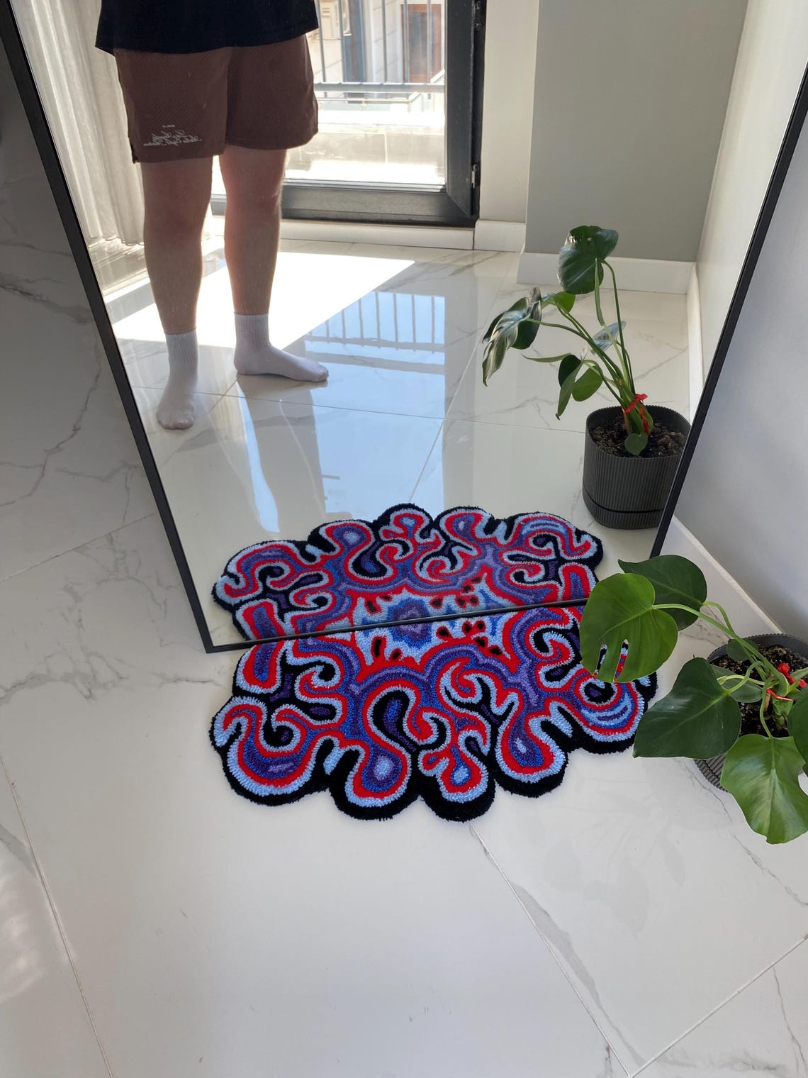 Mirror Rug Handmade Abstract Dark Gothic Mirror Rug - Etsy