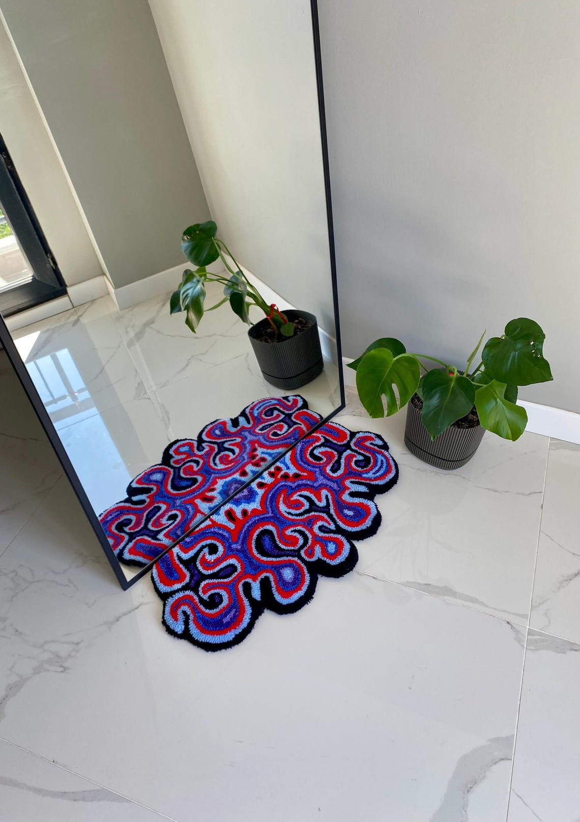 Mirror Rug Handmade Abstract Dark Gothic Mirror Rug - Etsy