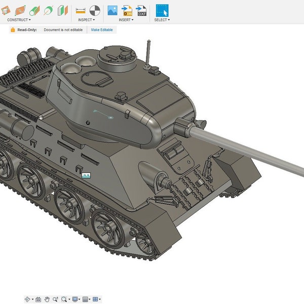 3D model of T-34/85 Tank, Scale 1 to 56, USSR, WW2