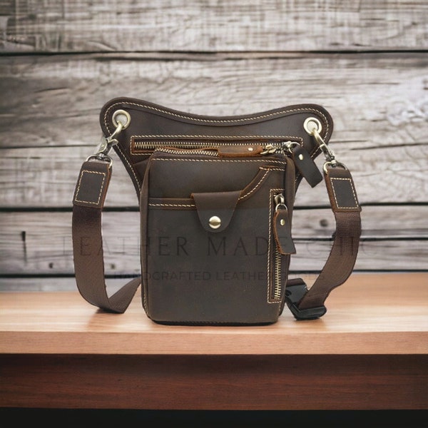 Genuine leather waist bags with Adjustable Belt,Leather Fanny Pack,Leather Hip Bag,Handmade Leather belt bag, Minimalist Crossbody Bag,Gifts