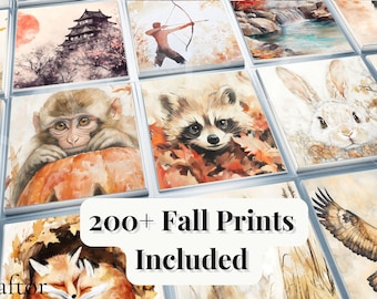 200+ Fall Themed Digital Bundle, Autumn Landscape Backgrounds, Cozy Seasonal Prints, Rustic Nature Imagery, Harvest Scenery Collection
