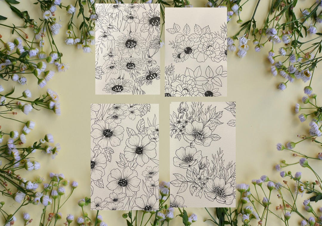 Floral Watercoloring Book Outlines with Video Tutorials main image 0