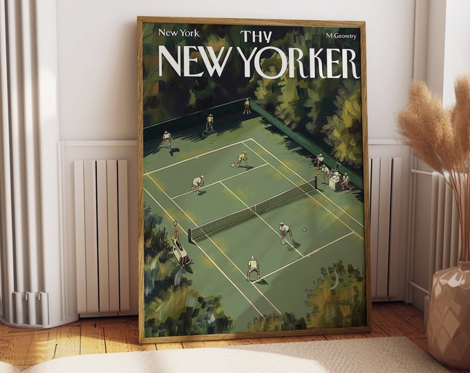 Framed Vintage 90s Tennis Wall Art | Ready to Hang