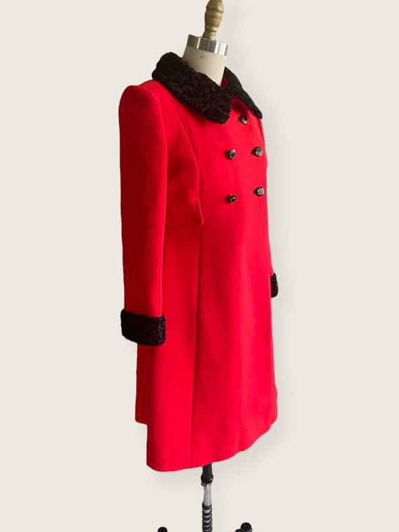 1960s Coat | Fantastic 60s Red Wool Coat with Ast… - image 2