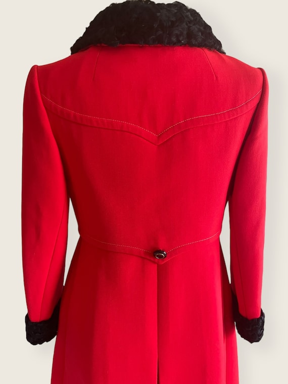 1960s Coat | Fantastic 60s Red Wool Coat with Ast… - image 6