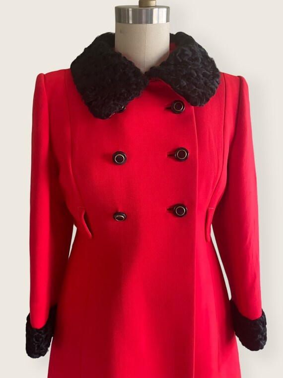 1960s Coat | Fantastic 60s Red Wool Coat with Ast… - image 5