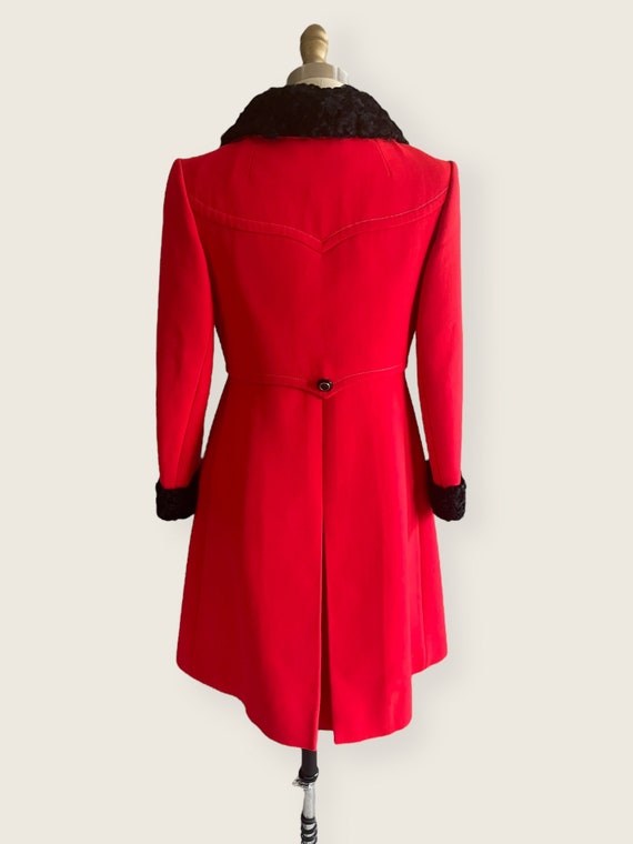 1960s Coat | Fantastic 60s Red Wool Coat with Ast… - image 4