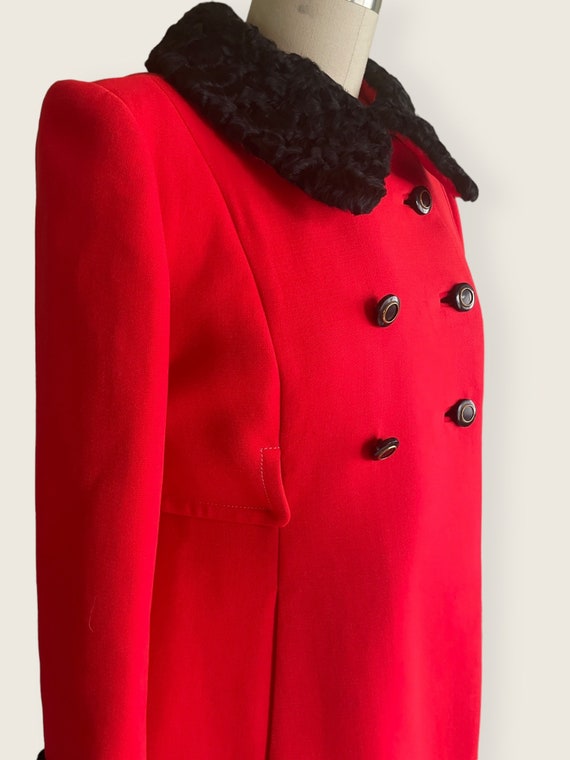 1960s Coat | Fantastic 60s Red Wool Coat with Ast… - image 7