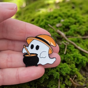 Spooky Pin, Enamel Pin, Ghost Pin, Halloween, Pumpkin, Witchy, Spooky Gift, Cute Ghost, Halloween Costume, Cottagecore, Custom Pins, Witch