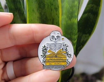 Alternative Pin, Skull Pin, Enamel Pin, Cute Pin, Book Lover, Custom Pin, Gift Idea, Skull Enamel Pin, Stay Weird, Cute Gift, Enamel Pins