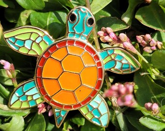 Turtle Enamel Pin, Vibe Enamel Pin, Cute Enamel Pin, Nature Pin, Enamel Pin, Enamel Pins, Pins, Grunge Pin, Nature Pin, Cute Gift, Pin, Sea
