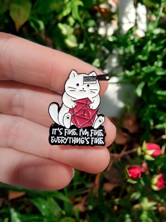 SKYFENGCN 'I'M Fine' Enamel Lapel Pin - Funny Novelty Brooch, 0.98 Inches - View #7
