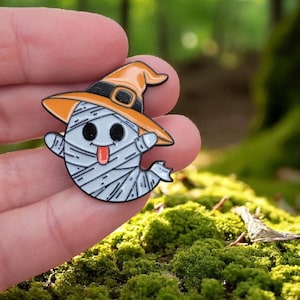 Spooky Pin, Enamel Pin, Ghost Pin, Halloween, Pumpkin, Mummy, Spooky Gift, Cute Ghost, Halloween Costume, Cottagecore, Custom Pins, Witch