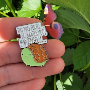 Turtle Enamel Pin, Vibe Enamel Pin, Cute Enamel Pin, Nature Pin, Enamel Pin, Enamel Pins, Pins, Grunge Pin, Nature Pin, Cute Gift, Pin,