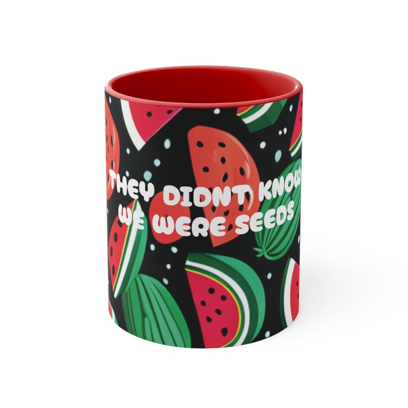 Palestine Watermelon Graphic Mug They didnt know they were seeds image 1
