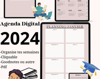 Agenda/planner pour étudiant Organisation de semaine (Français) 2024