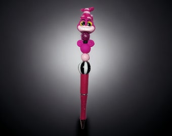 Cheshire cat inspired Doorable pen, Alice in Wonderland inspired Doorable pen, beaded character pen