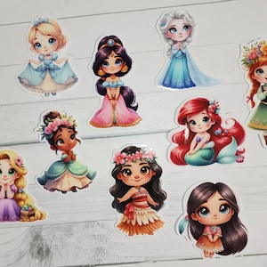 Princess stickers, Frozen stickers, Little Mermaid stickers, Moana stickers, Rapunzel stickers, Tiana stickers, Jasmine stickers, Pocahontas