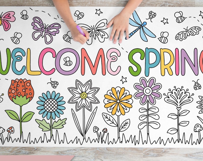 Giant Spring Coloring Poster: 72x24 Family Party Activity