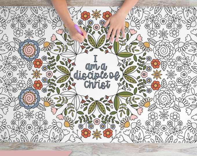 Giant Disciple of Christ Coloring Poster: 72x24" Religious Classroom Decor