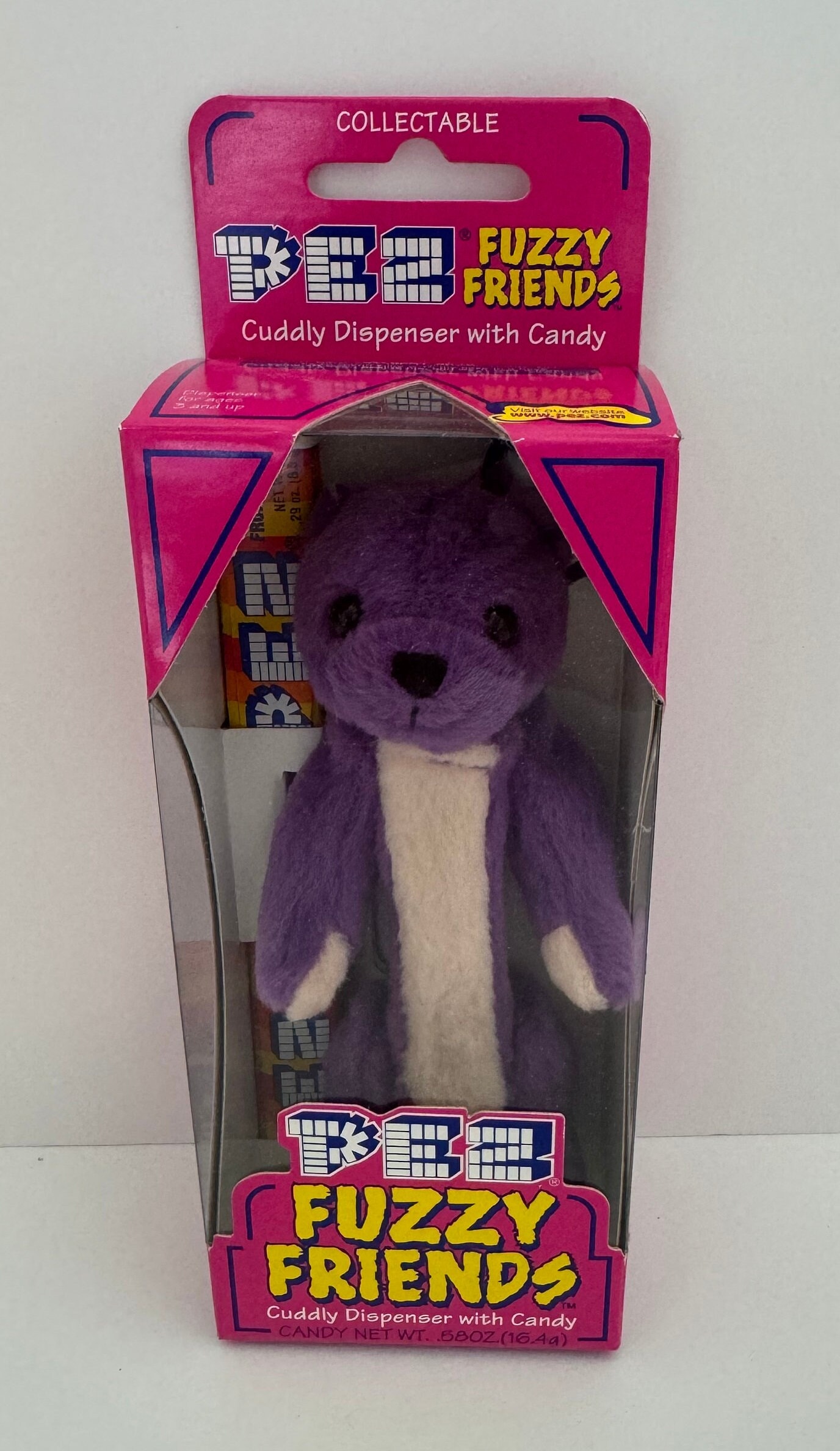 PEZ Fuzzy Friends Bear Series Set of 4 With Backpack Clip