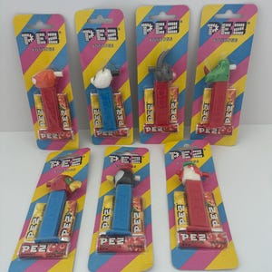 【vintage PEZ】 Merry Music Maker Set PEZ Set of 7 Bonbons Merry Music Maker Whistle Dispensers and