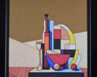 Unikat: Handgefertigtes Kubismus-Gemälde „Liquor“ – Abstrakte Wand- & Wohndekoration