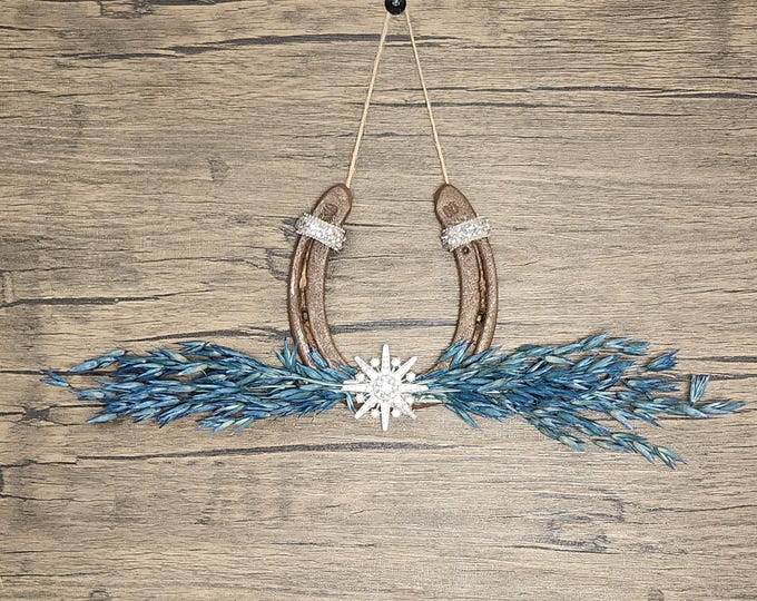 MIDNIGHT TURQUOISE Decorative worn horseshoe