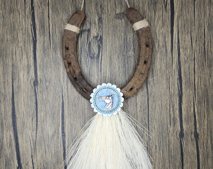 WINNING hand decorated worn horseshoe