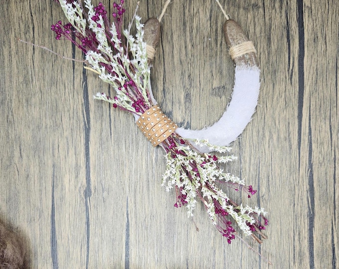 LAWMAN hand decorated worn horseshoe for your home or makes a great gift