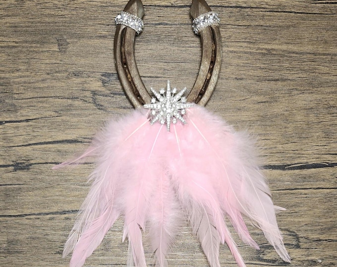 FOR A PRINCESS hand decorated worn horseshoe for your home or makes a great gift