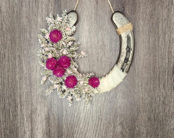GETTING ROWDY hand decorated worn horseshoe