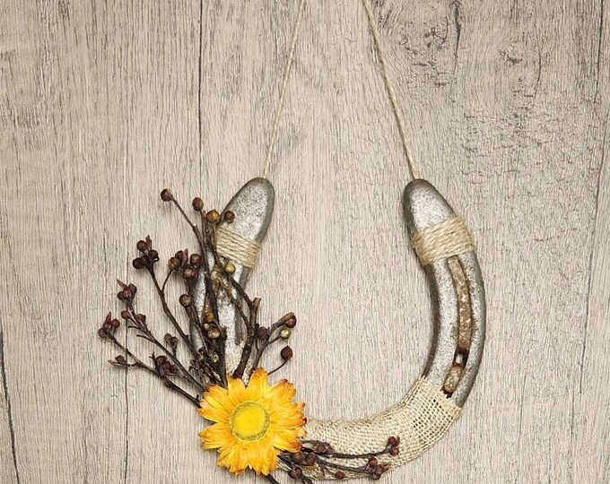HANG-EM HIGH hand decorated worn horseshoe