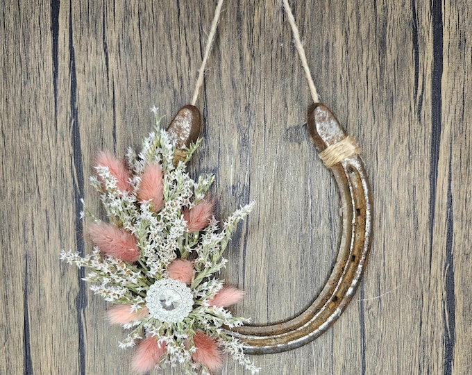 HIGH NOON hand decorated worn horseshoe