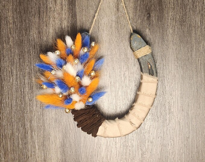 Hand decorated worn horseshoe for your home or makes a great gift