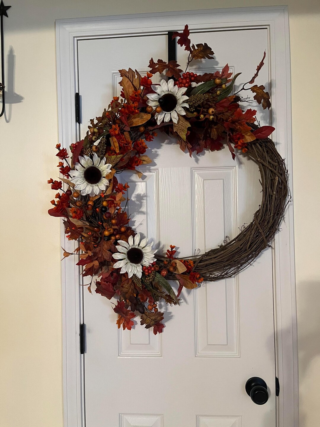 Sunflower Grapevine Fall Door Wreath - Etsy