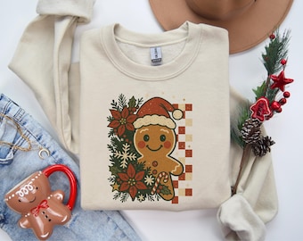 Gingerbread Man, Christmas Gingerbread, Vintage Gingerbread Shirt, Holiday Sweatshirt, Vintage Christmas Sweatshirt, Christmas Cookie Shirt