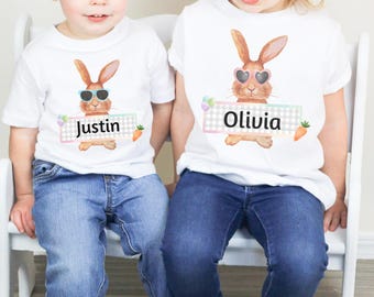 Maglietta personalizzata con coniglietto, maglietta di Pasqua per bambini, maglietta con Peter Rabbit, maglietta con coniglietto per bambini, maglietta con coniglietto per bambine, tutina di Pasqua, maglietta di Pasqua carina, coniglietto di Pasqua