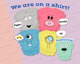 Elephant and Piggie, Mo Willems, Teacher Costume, Book Costume, Couples Costume, Group Halloween, Character Day,Teacher Halloween,Book Shirt