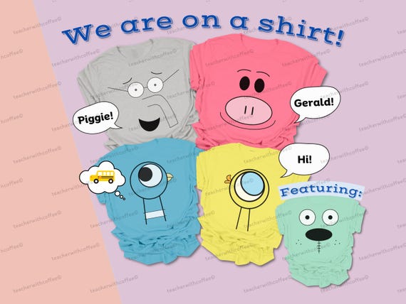 Elephant and Piggie, Mo Willems, Teacher Costume, Book Costume, Couples Costume, Group Halloween, Character Day,Teacher Halloween,Book Shirt