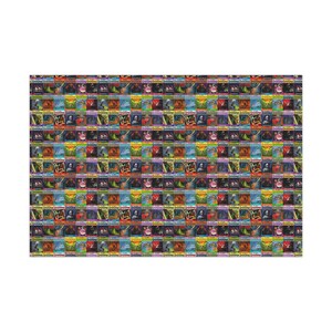 May include: A colorful pattern of 100 small squares, each featuring a different illustration of a dragon. The dragons are depicted in various poses and colors, with some having wings, horns, and scales.
