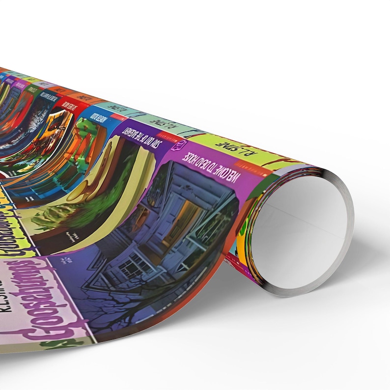 Goosebumps, Wrapping Paper, Unique Wrapping Paper, Nostalgic Gift, 90s Gift, Retro Wrapping Paper, Spooky Gift, Book Lover, Horror Gift image 5