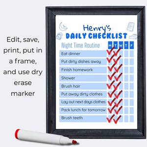 Editable Kids Daily Routine Chart: Morning and Night Checklist Bundle ...