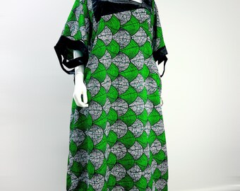 Ankara bubu with designs in front and sleeves