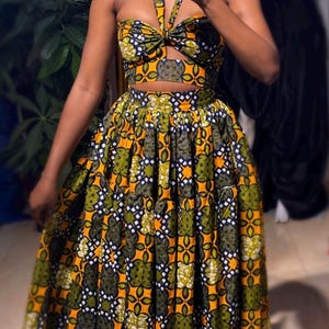 African Ankara two piece, stylish top and a skirt